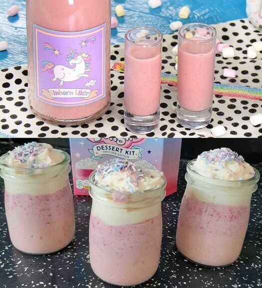 Enhörningslikör, se upp, den är kraftfull! 😋 300 ml mjölk 400 ml grädde…