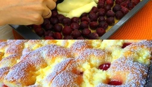 Jag ska baka den tre gånger på en vecka – körsbärskaka på 5 minuter i ugnen!  180 g socker 420 g mjöl 3 ägg…