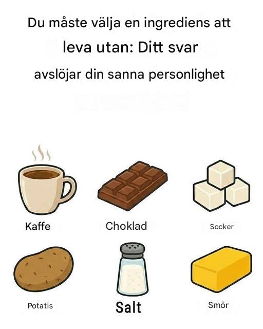 🍴 Välj en ingrediens du kan leva utan