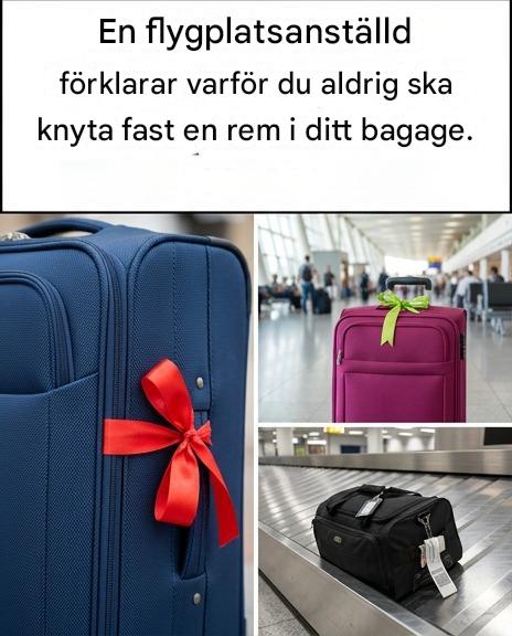 En flygplatsanställd förklarar varför du aldrig ska knyta fast en rem i bagaget