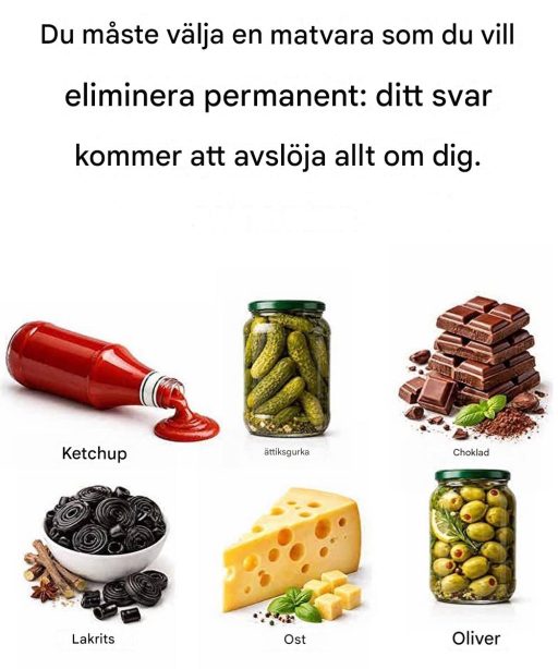Välj en ingrediens du skulle kunna ge upp: ditt svar kommer att avslöja din sanna personlighet.