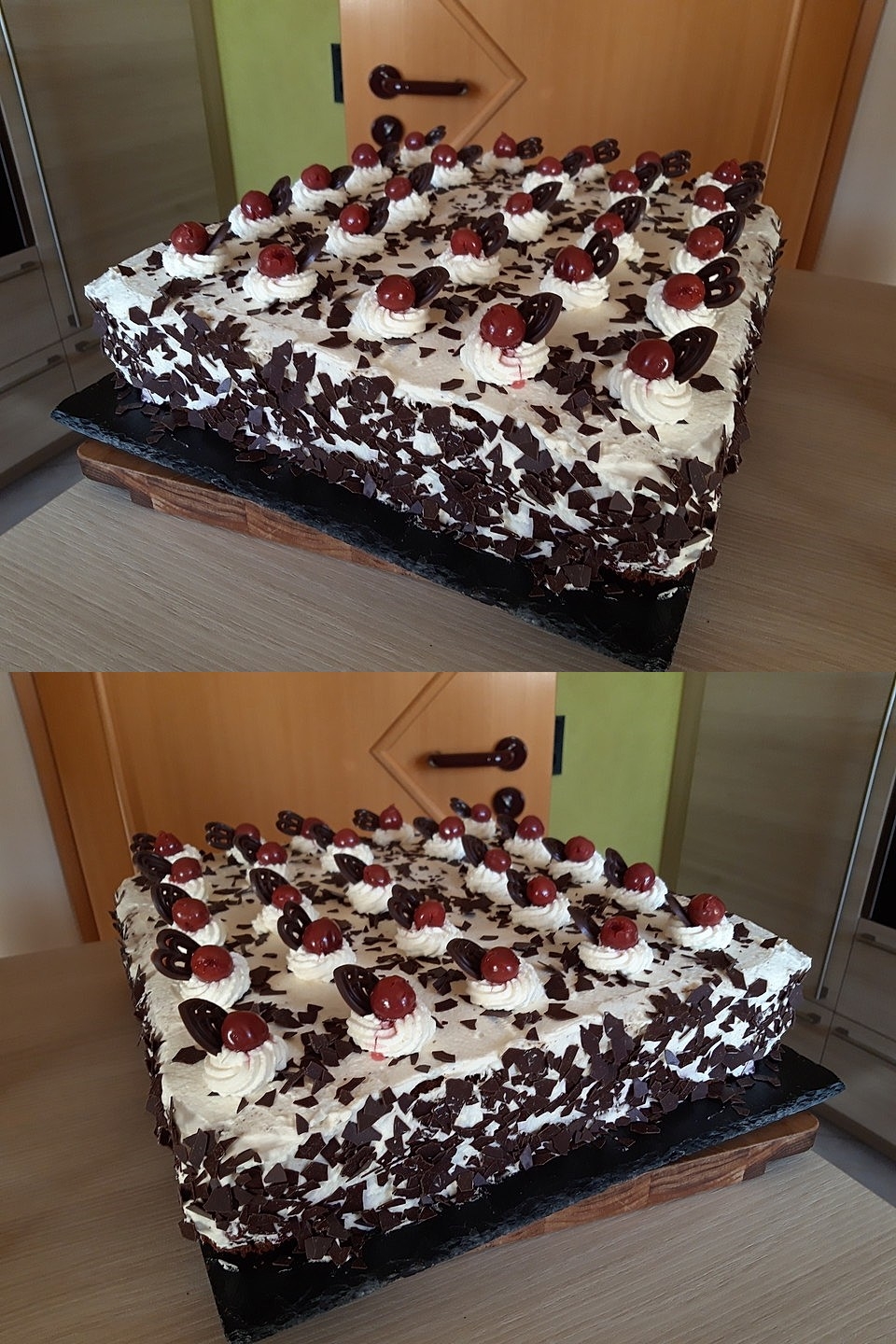 Schwarzwaldpuddingkaka från en plåt – krämig, chokladig och fruktig