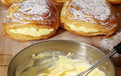 Fransk njutning på tallrik: krispiga bakverk med en delikat vaniljfyllning.