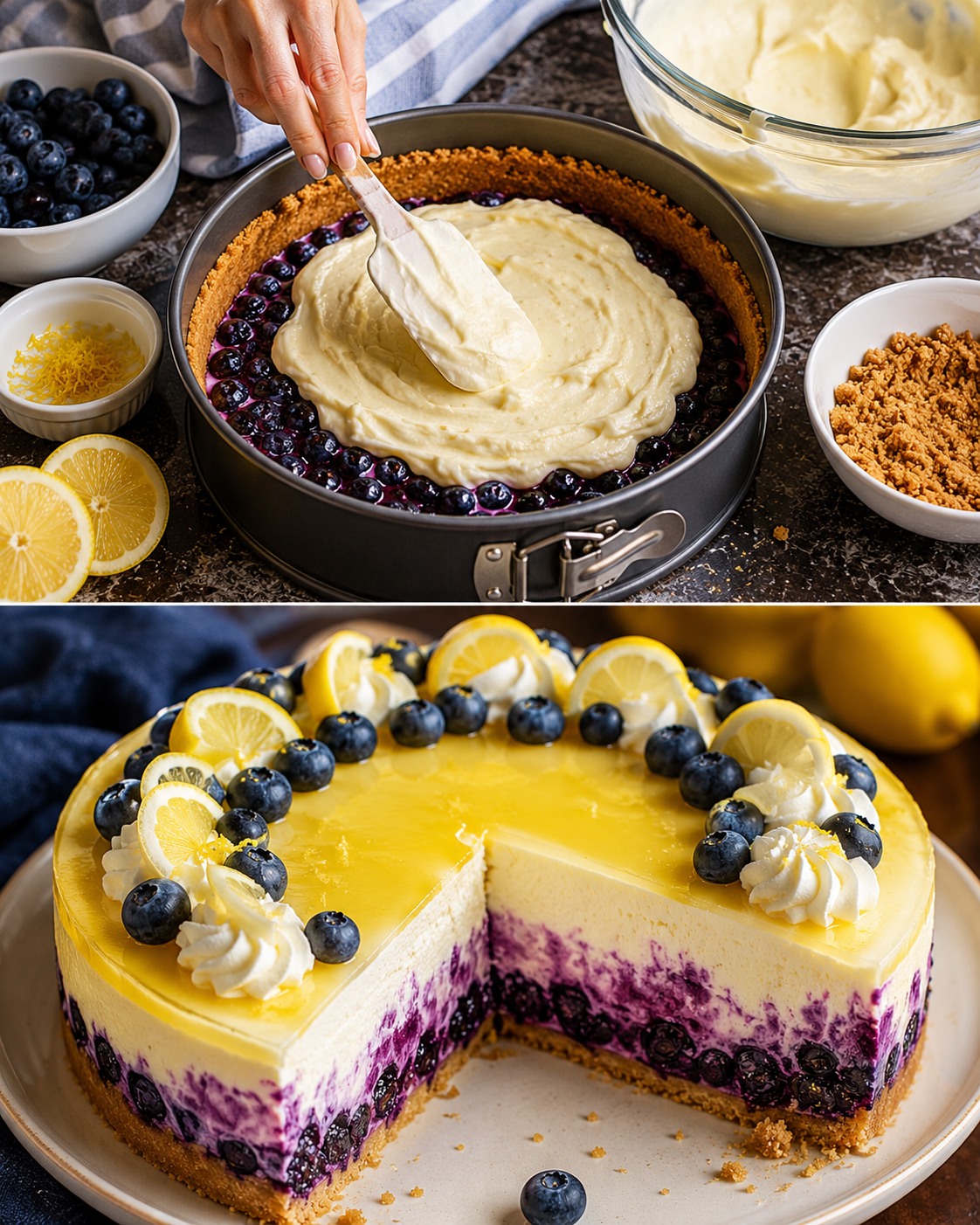Citroncheesecake med blåbär
