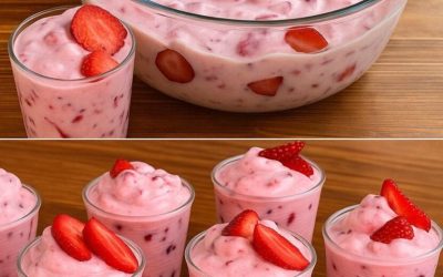 En enkel jordgubbsdessert som kan tillagas på 2 minuter.
