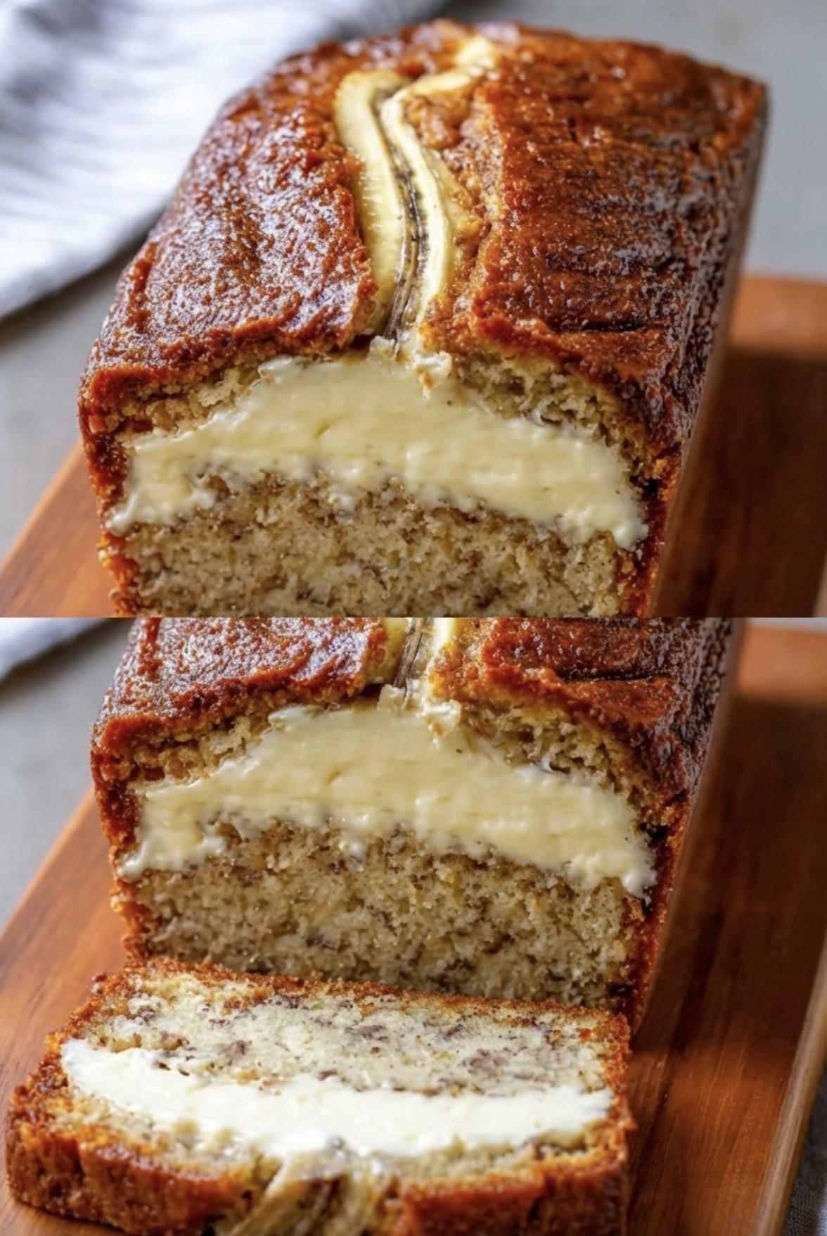 Bananbröd med färskostfyllning