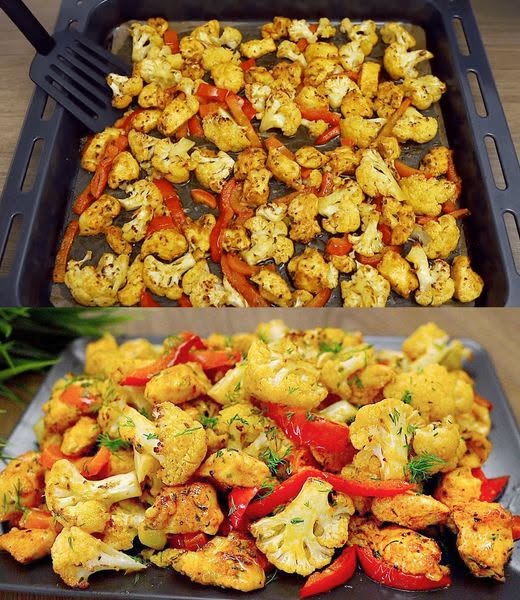 Det skulle jag kunna äta varje dag: kyckling med blomkål från ugnen 😋
