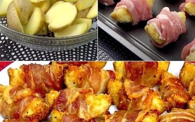 Inlindade potatisar med bacon och 50 g parmesanost