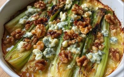 🌿✨ Rostad purjolök med kryddig honung och blåmögelost