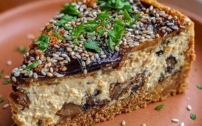🍆Cheesecake med aubergine, tahini och sesam ✨