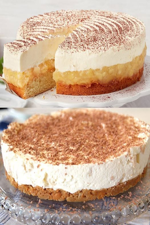 Jag blandar 500 g mager kvarg med 250 g mascarpone till äppelpajen.
