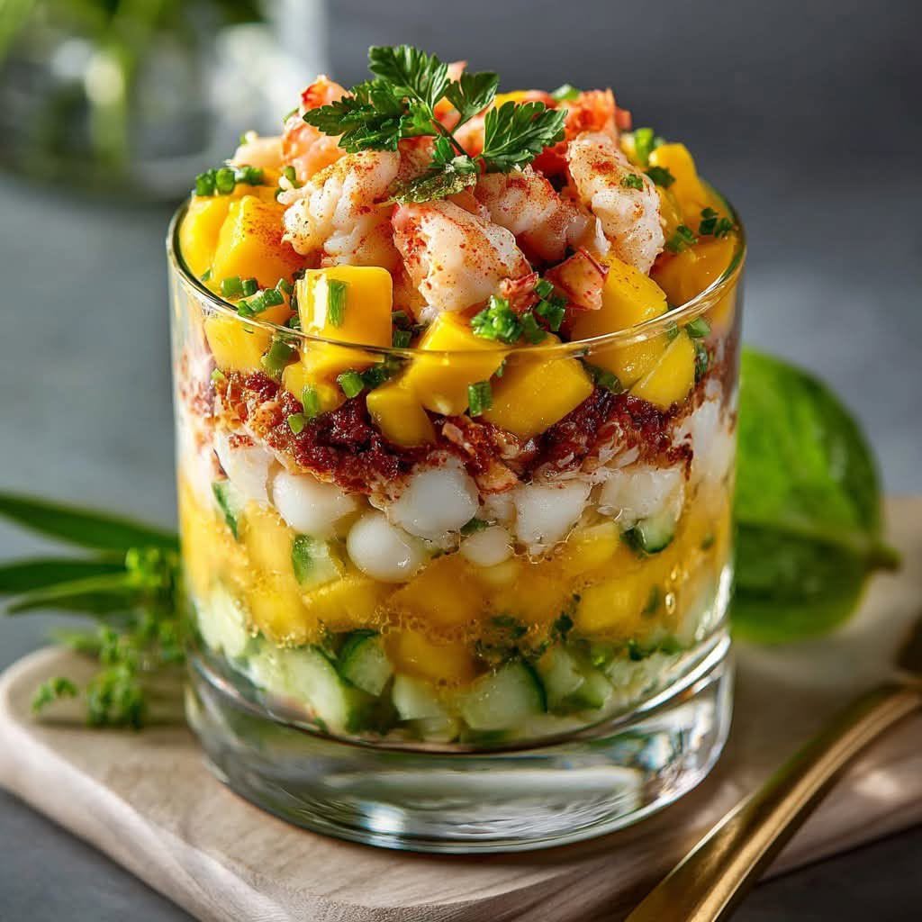 Räkor, mango och gurkaverriner