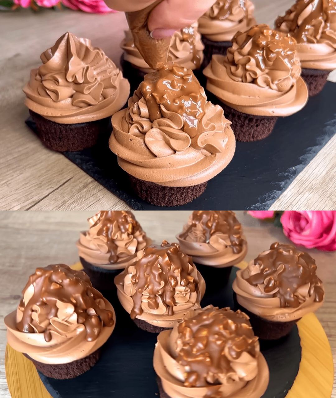 Chokladhasselnötscupcakes – krämiga, saftiga och oemotståndliga
