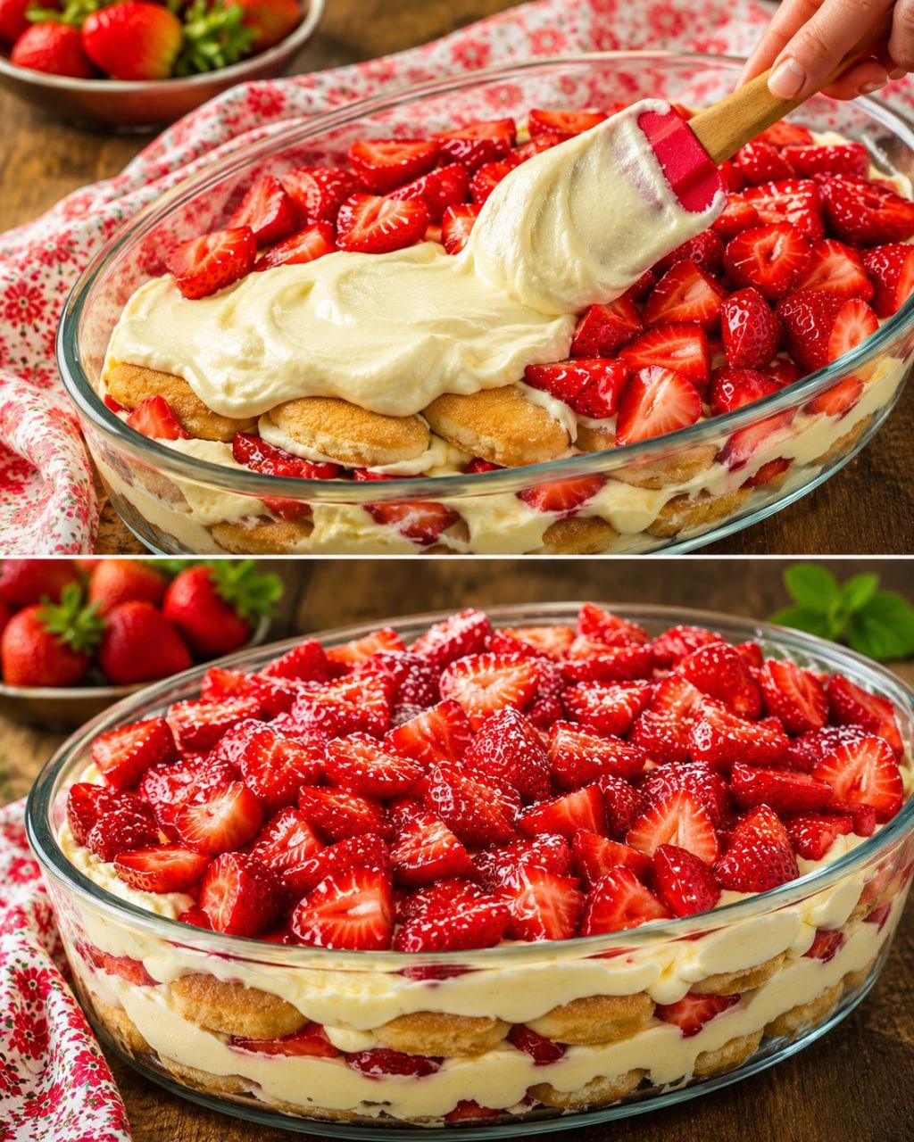 Jordgubbs-tiramisu utan ägg – krämig, fruktig & perfekt för sommaren