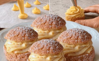 Cyril Lignac-stil gräddpuffar med diplomatkräm