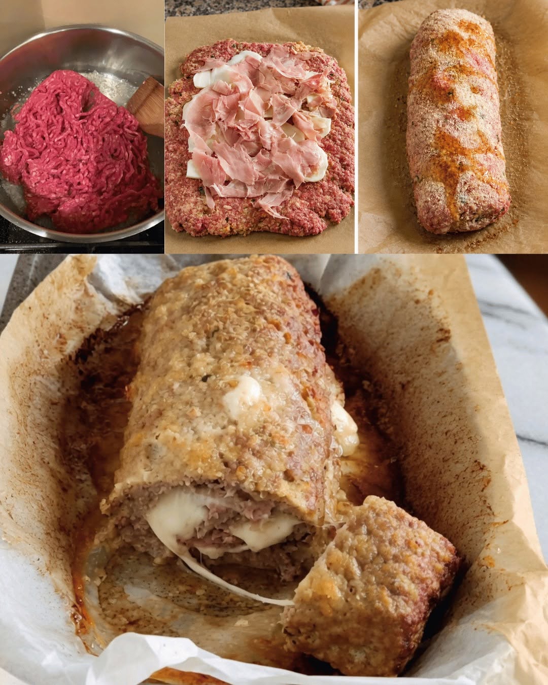 Fylld köttrulle med smält ost (idiotsäkert italienskt recept)