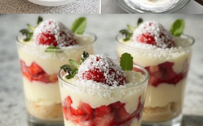Kokos- och jordgubbsverriner (fräsch och ultraläcker dessert)