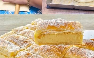 Helt utsökt vaniljgräddpudding i smördeg med bara fyra ingredienser