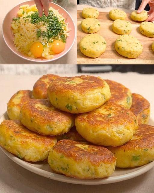 Du behöver 1 kg potatis och 1 lök till potatisfritters.