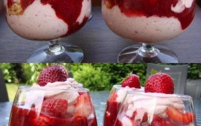 Jordgubbskvargdessert, vispad på bara 3 minuter, precis som jag älskar den