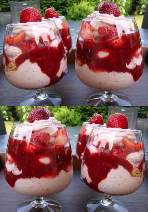 Jordgubbskvargdessert, vispad på bara 3 minuter, precis som jag älskar den