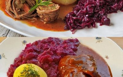 Klassiska nötköttsrullader med rödkål och potatisknyten – rejäla precis som mormors.