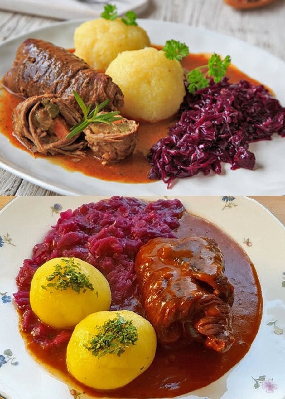 Klassiska nötköttsrullader med rödkål och potatisknyten – rejäla precis som mormors.