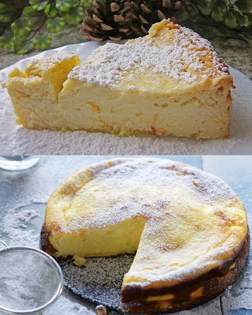 Kvarg- och äppelmosskaka gjord på 1 kg kvarg, gräddad i 5 minuter