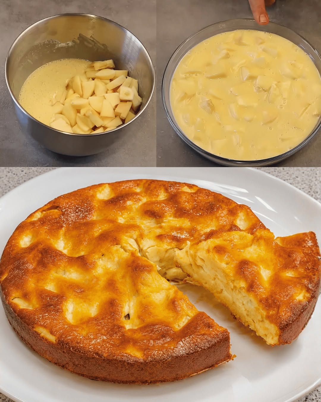 Snabb äppelkaka (4 äpplen och 10 min)