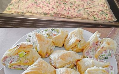 Flammkuchenrulle med 1 rulle smördeg och 1 paket färskost