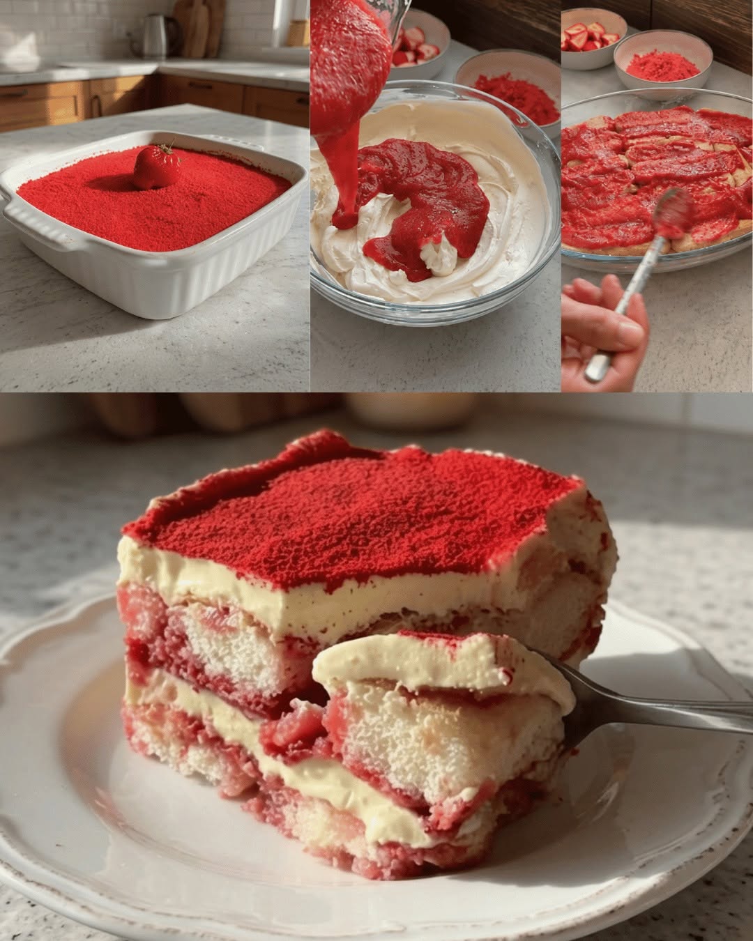 Tiramisu aux Fraises Façon Pâtisserie
