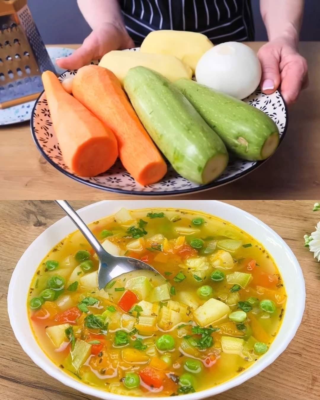 Lätt grönsakssoppa med zucchini och potatis