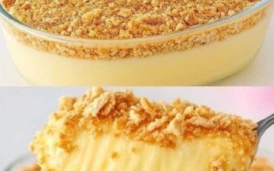 Krämig vaniljpudding med kakcrumble, en hemlagad dessert som vinner hjärtan