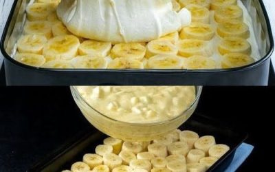 Banankaka utan gräddning, med 2 paket vaniljpuddingmix 😋