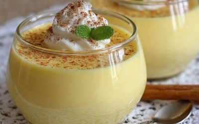 Len hemlagad vaniljdessertkräm