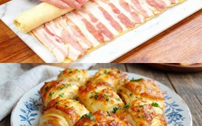 Smördegsrullar med bacon och ost – krispiga och salta