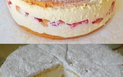 Cheesecake med 300 g grädde och 550 g jordgubbar