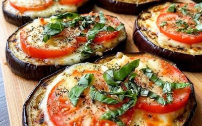 Auberginegratäng med tomat och mozzarella