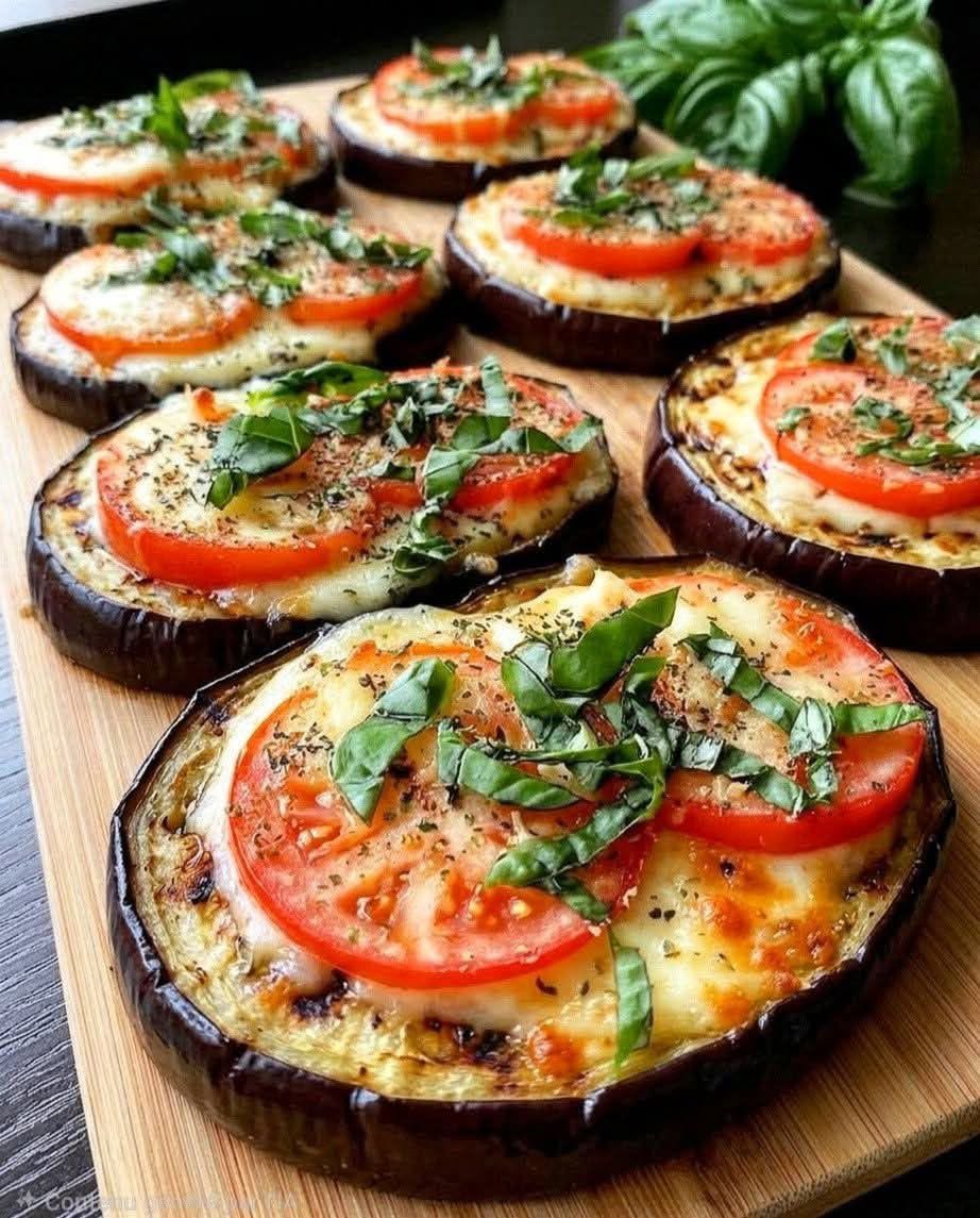 Auberginegratäng med tomat och mozzarella
