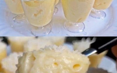 Krämig kokosrispudding i ett dessertglas