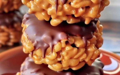 Krispiga risbarer med choklad och karamell