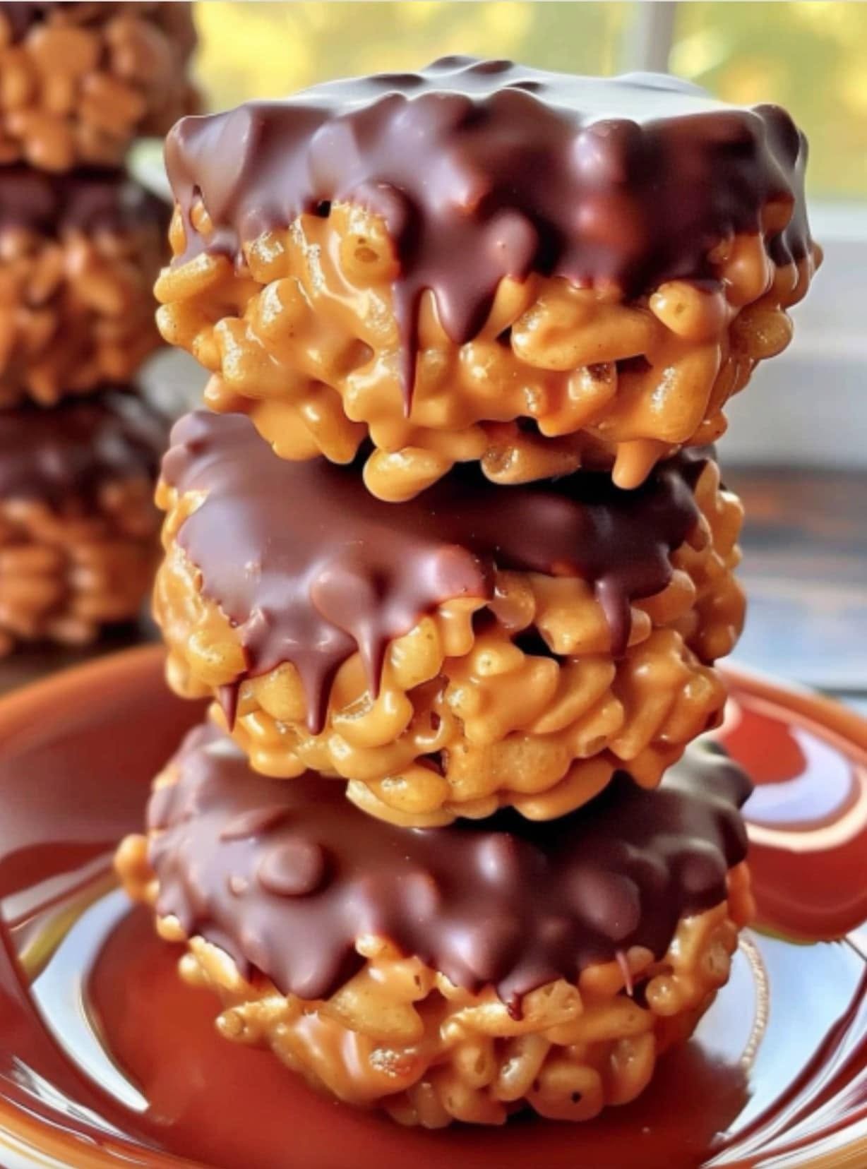 Krispiga risbarer med choklad och karamell