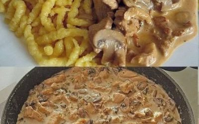 Krämigt skivat kött med svamp – krämigt, rejält och enkelt