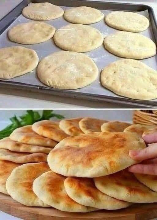 Mjukt, hembakat flatbröd i stil med pitabröd