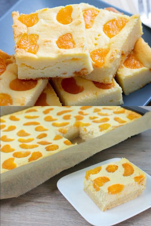 Snabb cheesecake med mandariner, bara 450 g kvarg och på 5 minuter