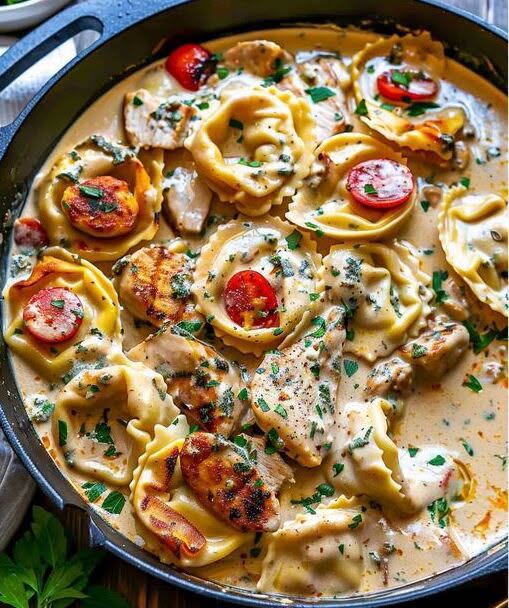Läckra tortellini i kyckling- och gräddfilssås på 10 minuter