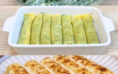 Cannelloni med ricotta och spenat… krämig och krispig! En mjuk, aromatisk fyllning insvept i en sammetslen béchamelsås. Underbart fiberrik och med en oemotståndligt gyllenbrun skorpa!