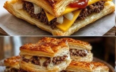 Cheeseburgare smördegsfickor med 250 g köttfärs