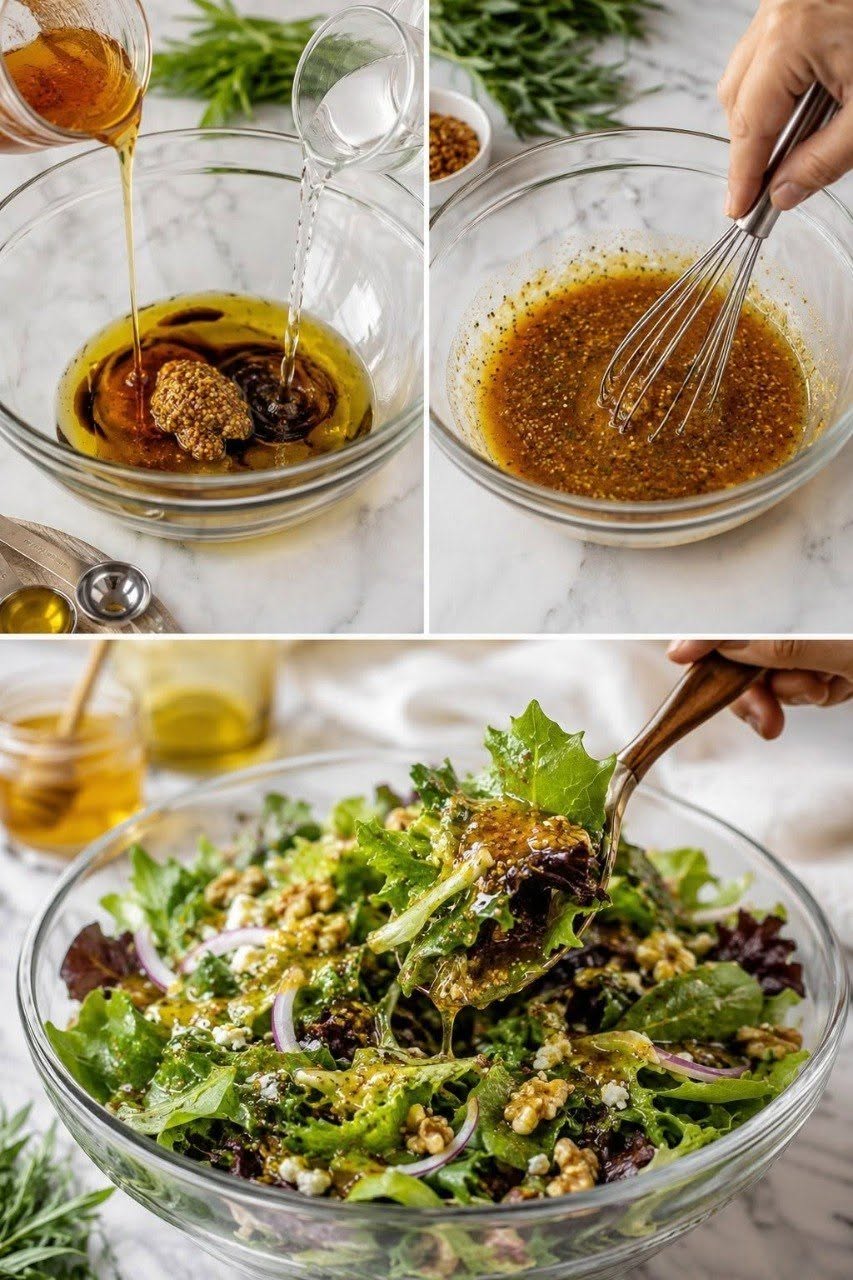 Denna snabba honung- och senapsdressing kommer att påminna dig om din favoritrestaurang!