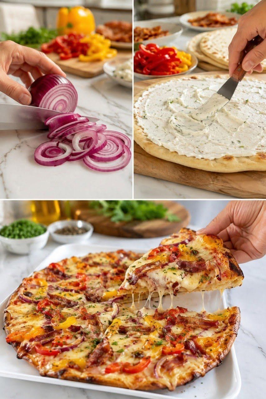 Denna flatbread pizza kommer att ge din middag lite extra smak!